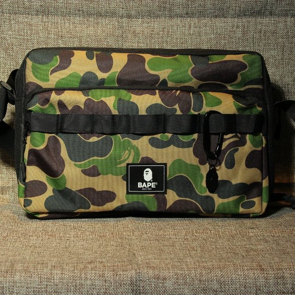 BAPE SHARK BackPack Camo, Blue, Bag Zip Pocket ABC Camouflage